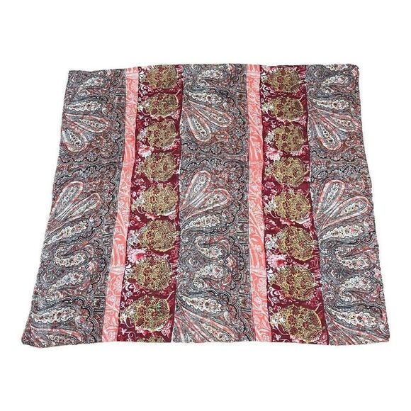 Alexia Crawford 100% Cotton Scarf Paisley Boho Floral Abstract Art Print 38x70.5 - Picture 1 of 4